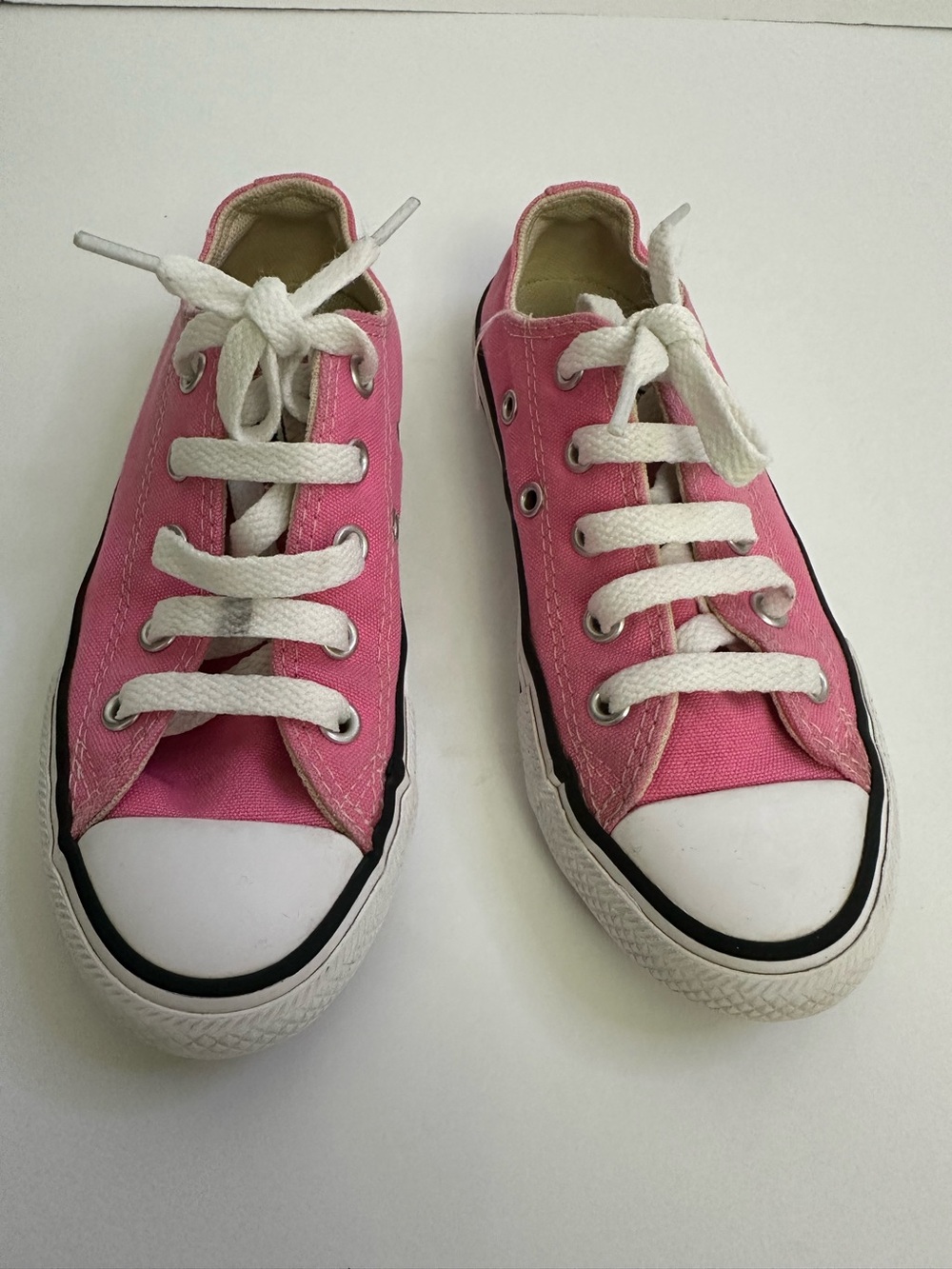 Converse Kids Pink Canvas Low-Top Sneakers with White Accents